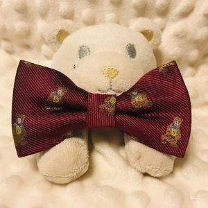 5/$20 Baby bow tie burgundy bears
